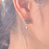 Thai Silver Women's Retro Craft Auspicious Cloud Ball Earrings