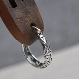 Thai Silver Ethnic Hollow Flowers Hoop Earrings for Women