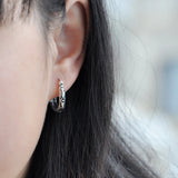 Thai Silver Ethnic Hollow Flowers Hoop Earrings for Women