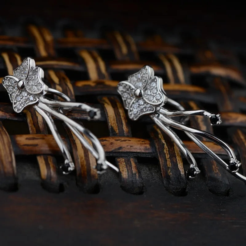 Thai Silver Earrings S925 Tassel Woman Earrings Three Models