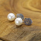 Thai Silver S925 Natural Mother of Pearl Earrings Hypoallergenic Earrings