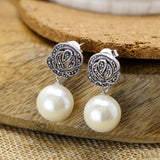 Thai Silver S925 Natural Mother of Pearl Earrings Hypoallergenic Earrings