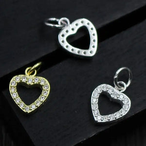 925 Silver Heart Charm Pendant Handcrafted DIY Jewelry
