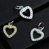 925 Silver Heart Charm Pendant Handcrafted DIY Jewelry