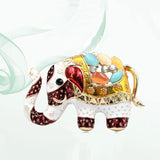 Colorful Elephant Enamel Brooch for Women