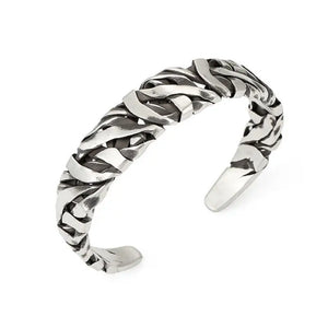 Men's Silver Retro Open Bracelet