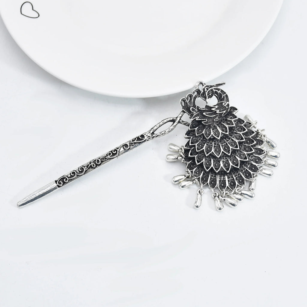 Indian Vintage Metal Chinese Chopstick Hair Sticks for Women Female Hairpins