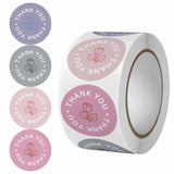 500pcs Thank You Flower Round Shape Sticker