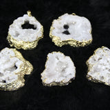 Plated Druzy Drusy Stone Quartz Drop Pendant Beads Cross Necklace 4pcs/lot