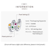 Thanksgiving Zircon Beads 925 Sterling Silver Pendant Jewelry DIY