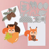 Thanksgiving Metal Die Cuts Pine Cones Embossing Template Mould Squirrel