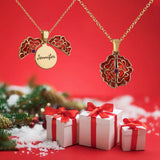 Red Flower Diamond Pendant Name Necklace Gift