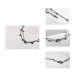 925 Silver Thorns Rose Bracelet Crystal Flower Chain Link Bracelet for Women