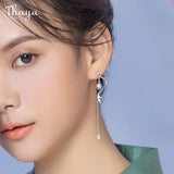 S925 Silver Mermaid Tassel Drop Earrings - Women's Charms Gift