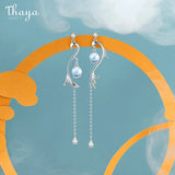 S925 Silver Mermaid Tassel Drop Earrings - Women's Charms Gift