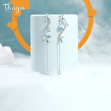 S925 Silver Mermaid Tassel Drop Earrings - Women's Charms Gift
