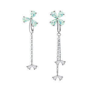 925 Sterling Silver Clovers Clip Earrings For Women Engagement Gift