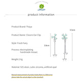 925 Sterling Silver Clovers Clip Earrings For Women Engagement Gift