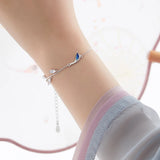 Chinese Style 925 Sterling Silver Crane Bracelets for Girls
