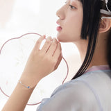 Chinese Style 925 Sterling Silver Crane Bracelets for Girls