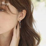 Silver Studs Earring Chain Silver Platinum High For Women Earring Season Series