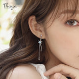 Silver Studs Earring Chain Silver Platinum High For Women Earring Season Series