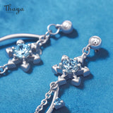 Silver Studs Earring Chain Silver Platinum High For Women Earring Season Series