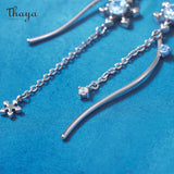 Silver Studs Earring Chain Silver Platinum High For Women Earring Season Series