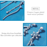 Silver Studs Earring Chain Silver Platinum High For Women Earring Season Series