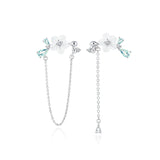Silver Studs Earring Chain Silver Platinum High For Women Earring Season Series