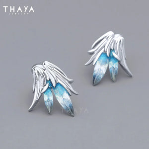 Crystal Stud Earrings 925 Silver Needle Fine Jewelry