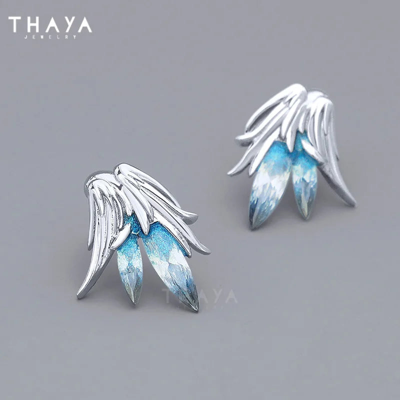 Crystal Stud Earrings 925 Silver Needle Fine Jewelry