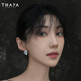 Crystal Stud Earrings 925 Silver Needle Fine Jewelry