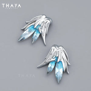 Crystal Stud Earrings 925 Silver Needle Fine Jewelry