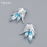 Crystal Stud Earrings 925 Silver Needle Fine Jewelry