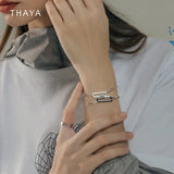 Copper Plated 18K Cross Chain Bangle Bracelet for Couple