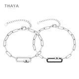 Copper Plated 18K Cross Chain Bangle Bracelet for Couple