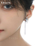Flower Women Earrings Pendant Dangle Chain Party Jewelry