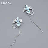 Flower Women Earrings Pendant Dangle Chain Party Jewelry