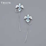 Flower Women Earrings Pendant Dangle Chain Party Jewelry