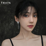 Flower Women Earrings Pendant Dangle Chain Party Jewelry