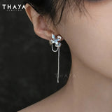 Flower Women Earrings Pendant Dangle Chain Party Jewelry