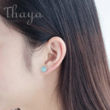 Mermaid Bubble Studs Earrings Crystal Seaweed Fish Tail S925 Silver