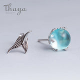 Mermaid Bubble Studs Earrings Crystal Seaweed Fish Tail S925 Silver