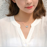 Mermaid Foam Bubble Crystal Necklace s925 silver Pendant for Women