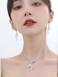 Mermaid Pendant Necklace Choker Women Engagement Fine Jewelry