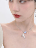 Mermaid Pendant Necklace Choker Women Engagement Fine Jewelry
