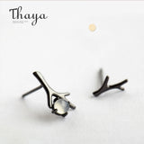 Moonstone S925 Sterling Silver Stud Earrings for Women