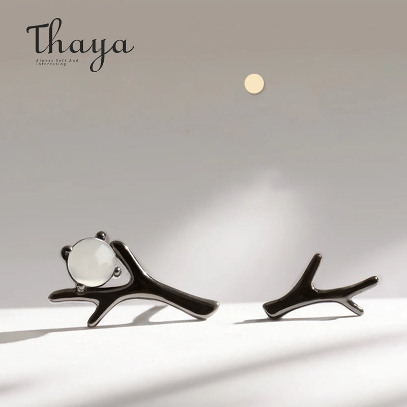 Moonstone S925 Sterling Silver Stud Earrings for Women