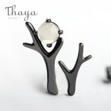 Moonstone S925 Sterling Silver Stud Earrings for Women